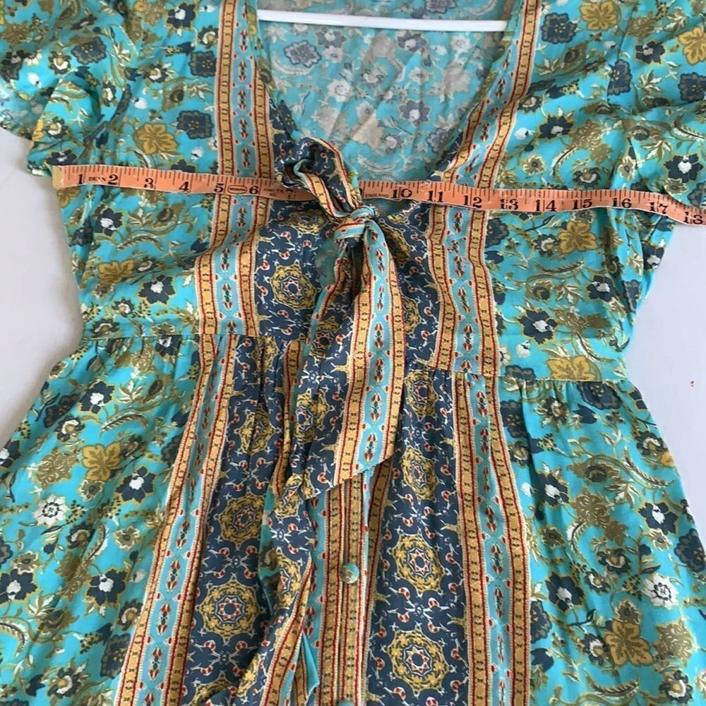 Band of Gypsies Boho Dublin Surplice Ruffled midi dress sz small - Picture 9 of 11